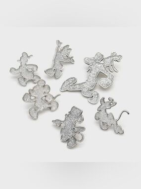 Silver Glitter Disney 100 6pc Character Pin Set